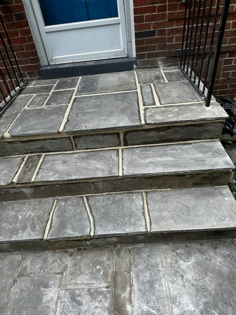Flagstone steps after repointing in Washington DC
