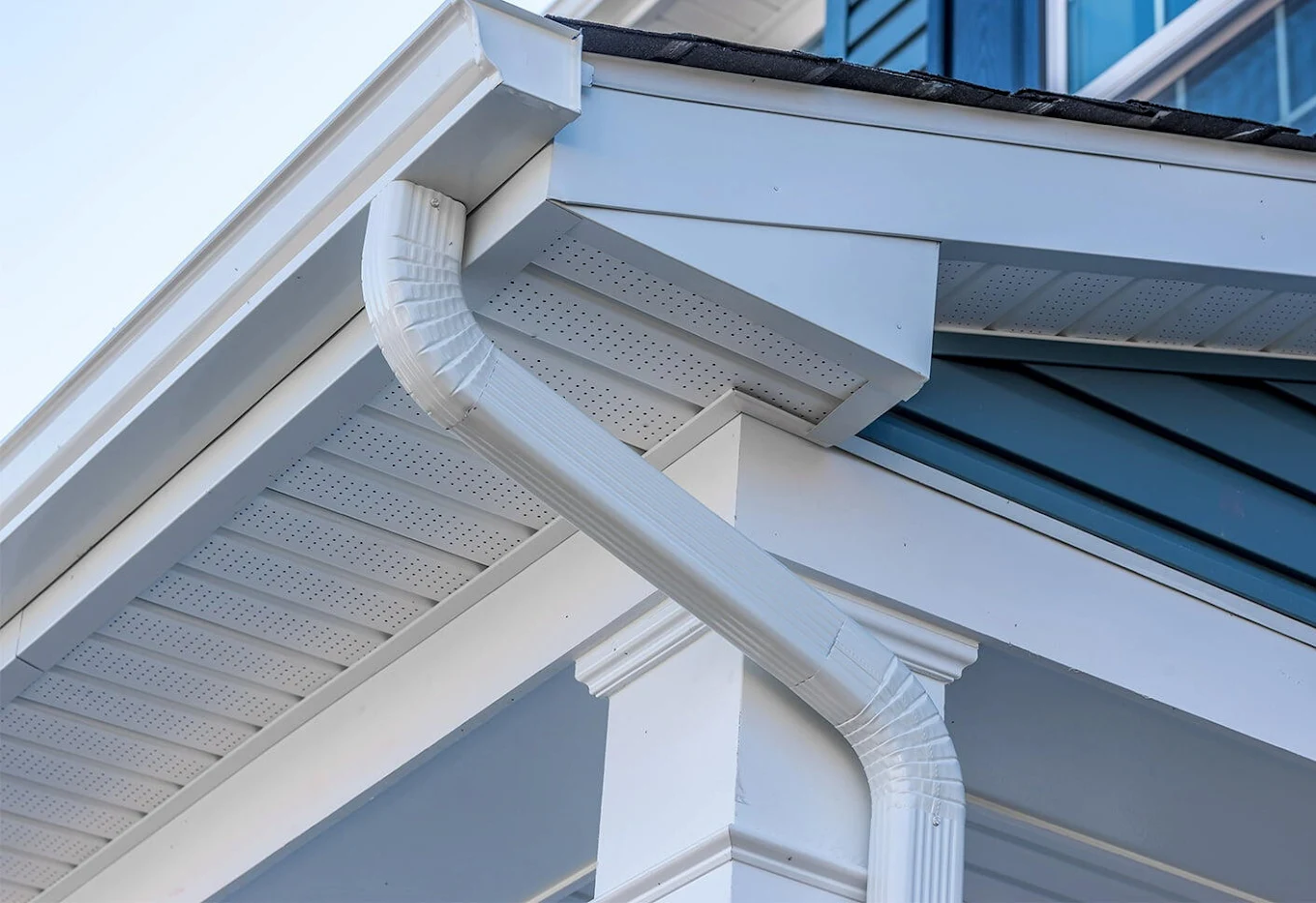 New seamless gutter and downspout on a DC home